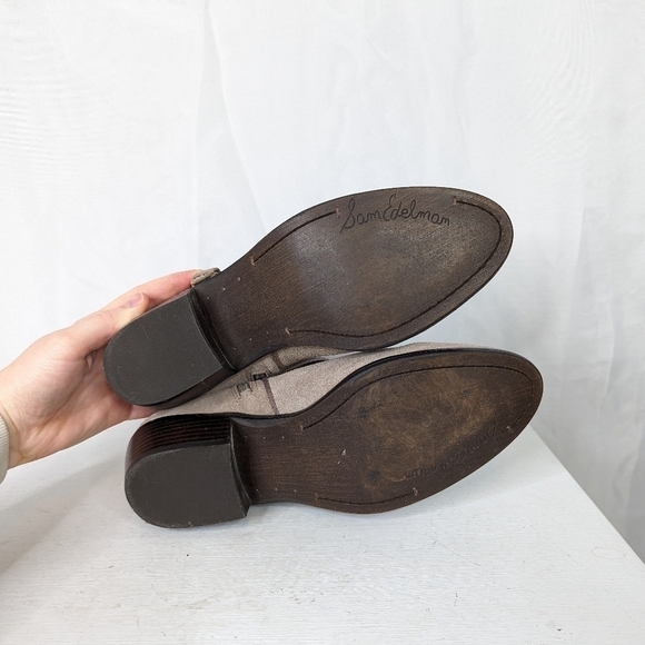 Sam Edelman Phoenix Taupe Leather Ankle Booties - Picture 8 of 8